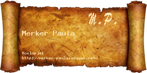 Merker Paula névjegykártya